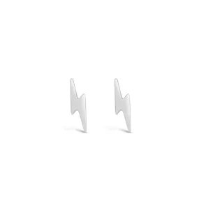 14 Karat Gold Lightning Bolt Stud Earrings - With Flat Backing