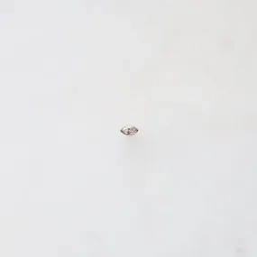 14k Gold Bezel Set Diamond Marquise Flat Back Stud - SINGLE