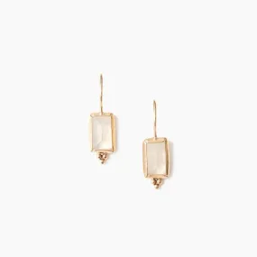 14K Moonstone Windowpane Earrings