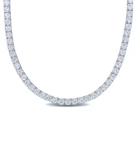 14k White Gold 15.07Ct Lab Grown Diamond Tennis Necklace With 136 Diamonds