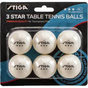 3-Star Table Tennis Balls (6 Pack)