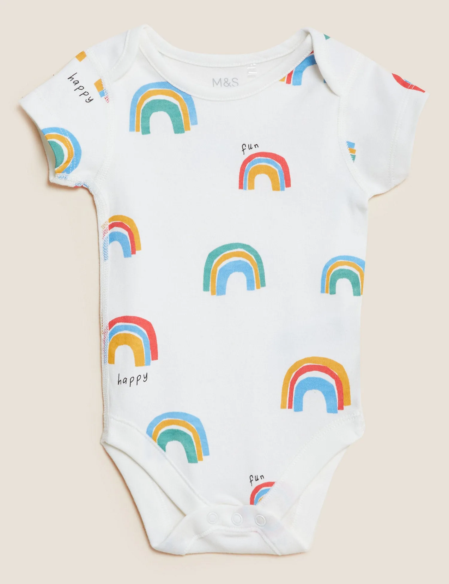 3pk Pure Cotton Rainbow Bodysuits