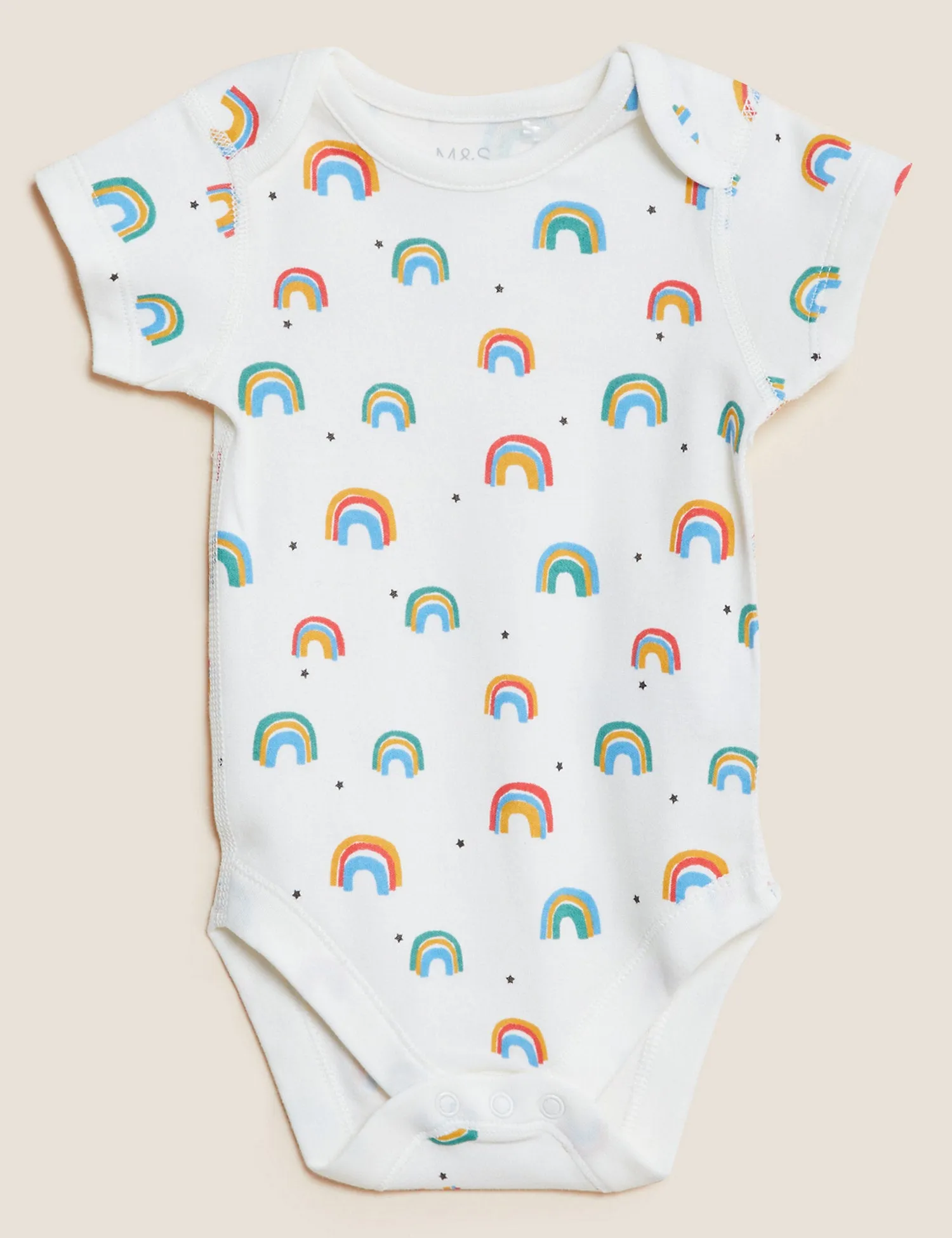 3pk Pure Cotton Rainbow Bodysuits