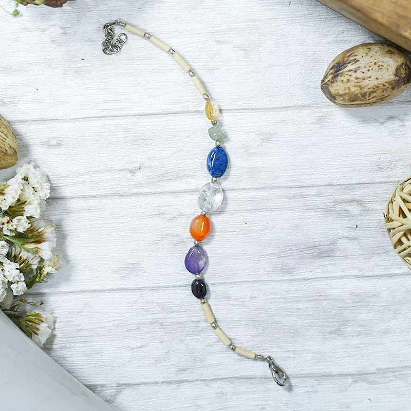 7 Chakra Chip Gemstone Healing Bracelet