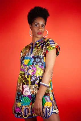 African Dress In Crazy Patchwork