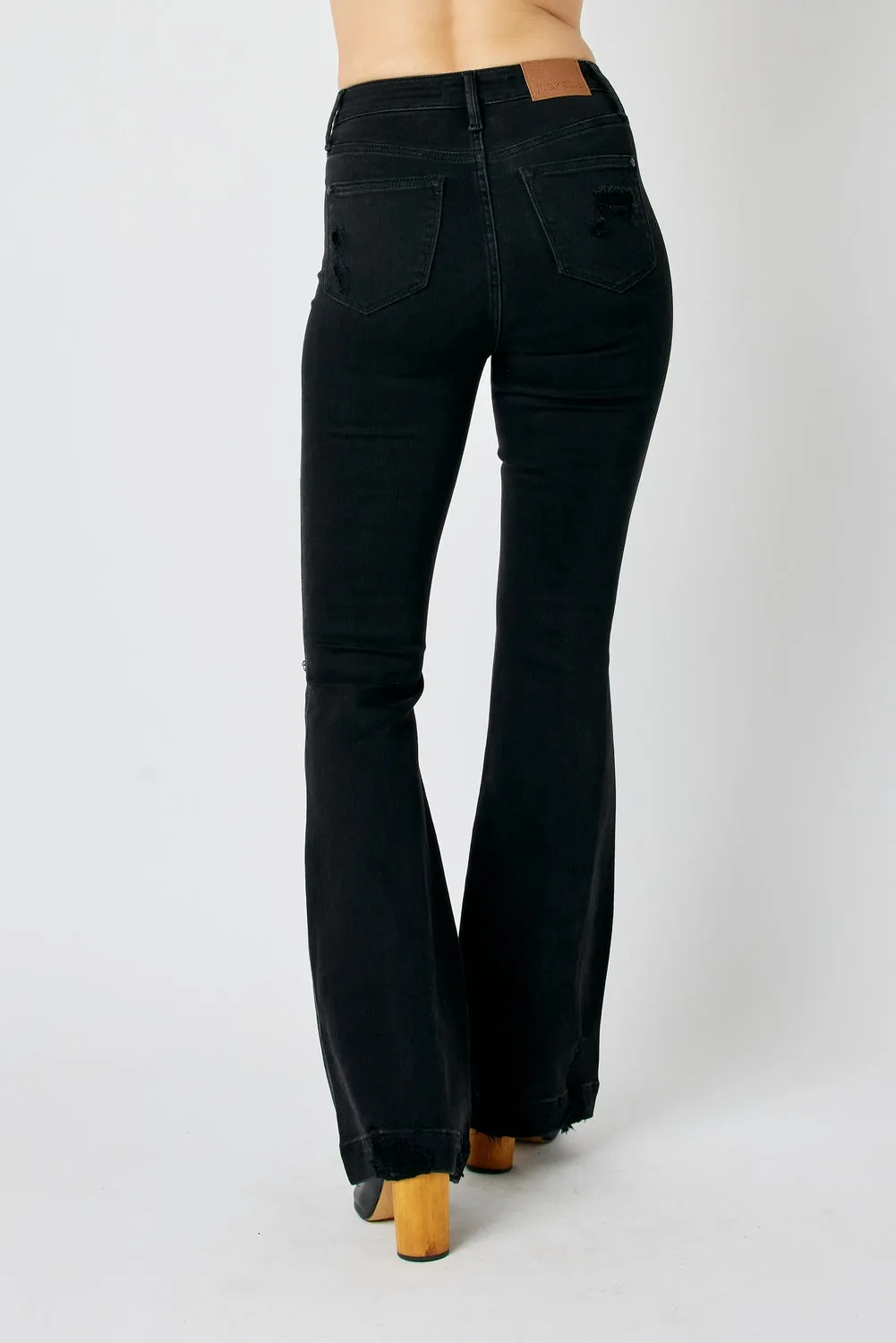 Amy High Rise Tummy Control Distressed Black Jeans