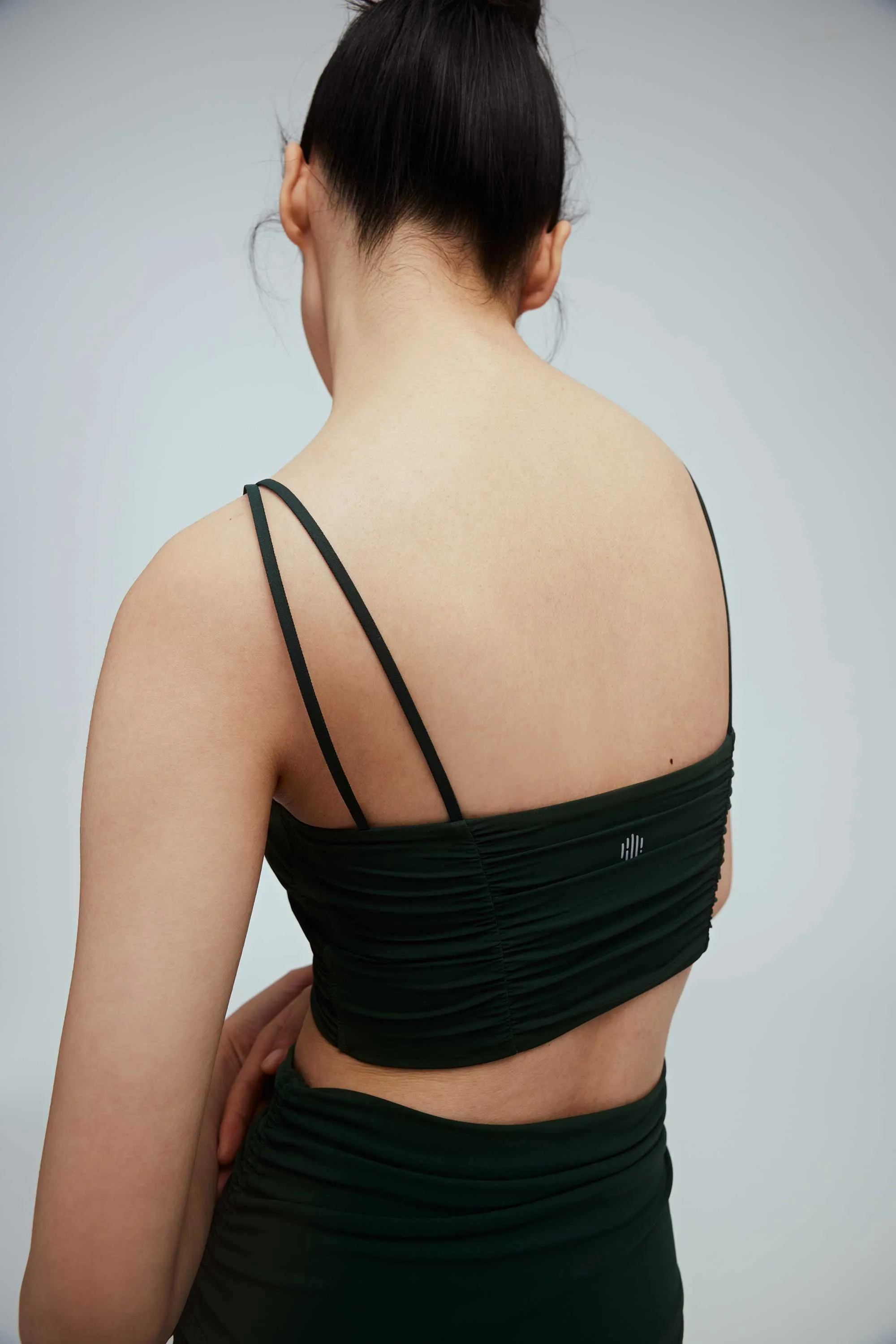 Ballet Pleated Boatneck Bra Top