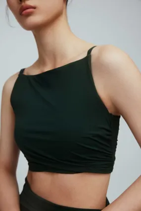 Ballet Pleated Boatneck Bra Top