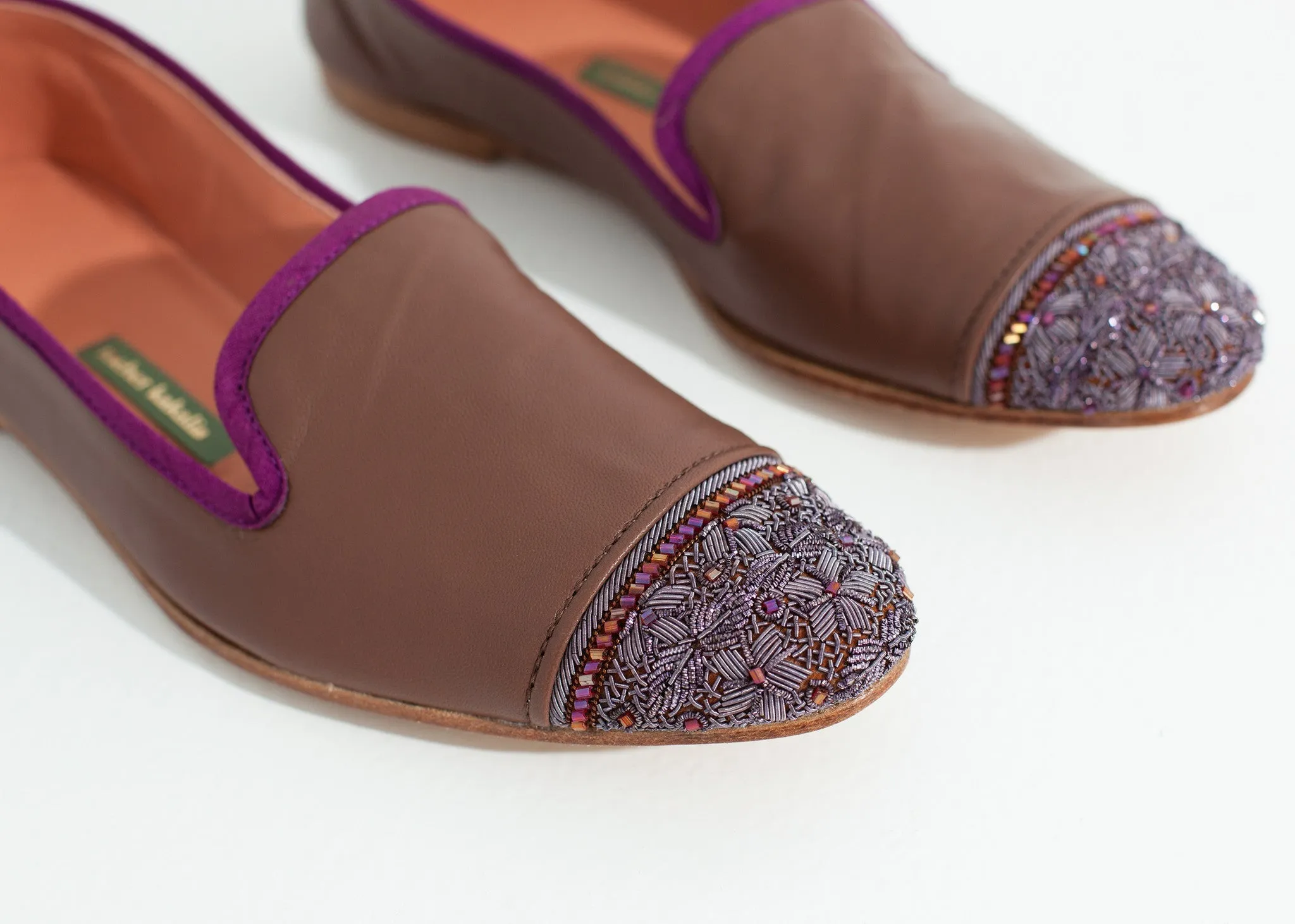 Bizi Cap Toe Loafer in Rose/Aubergine -UEB