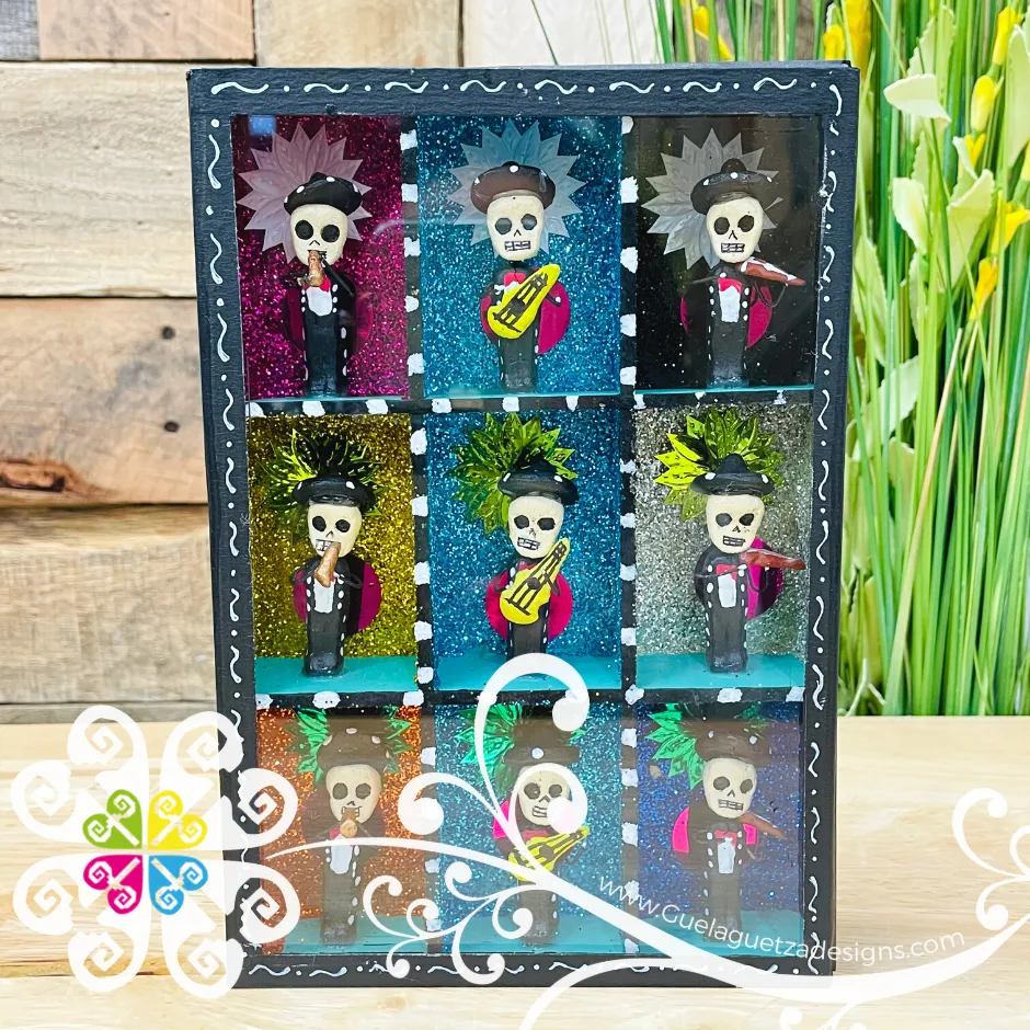 Black Mexican Gallery Box Decor - Cajita Decorativa Barro Cocido