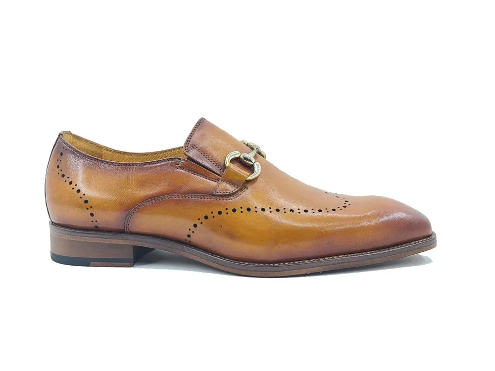 Burnished Calfskin Loafer Leather Sole