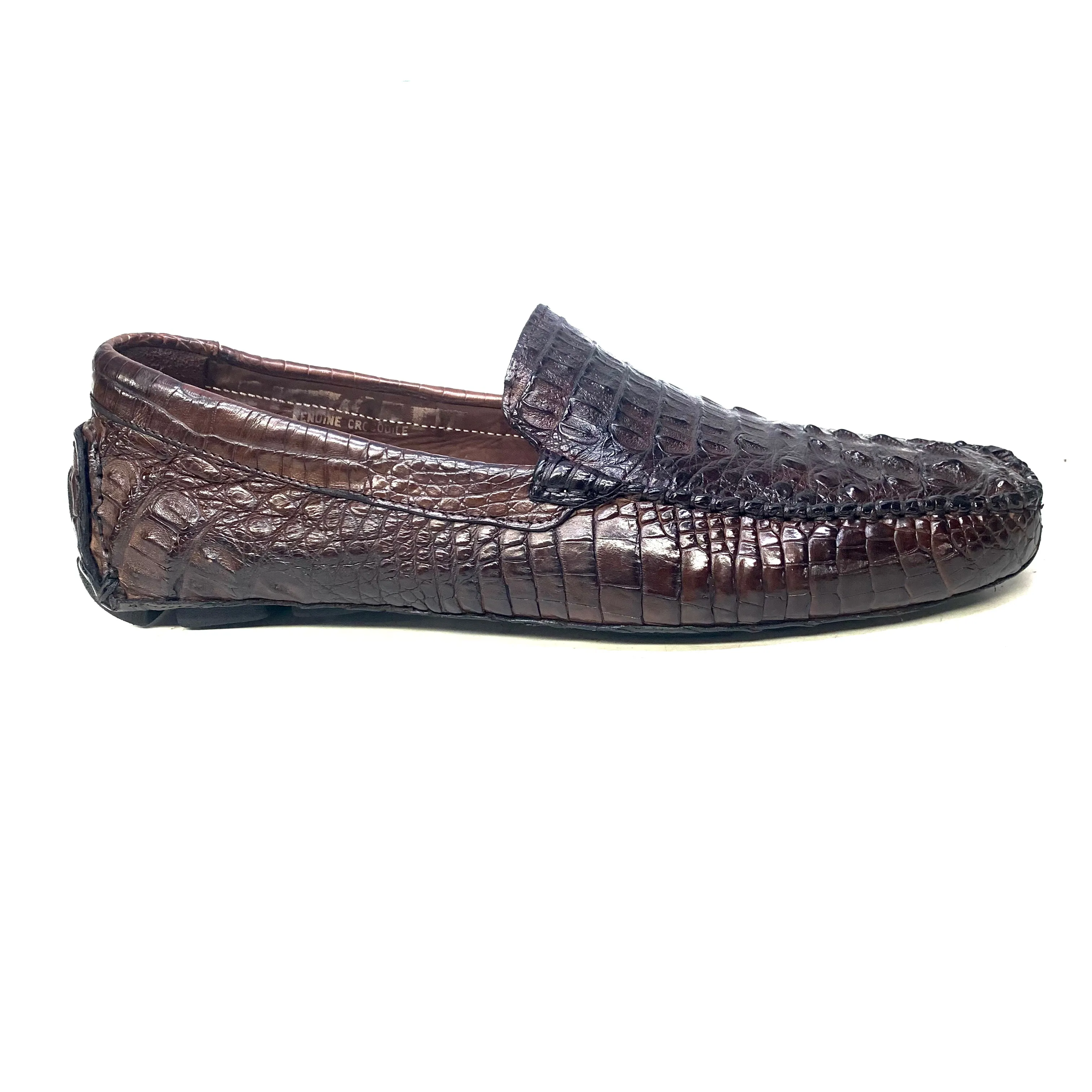 Calzoleria Toscana 4551 Dark Brown Hornback Driver Loafers