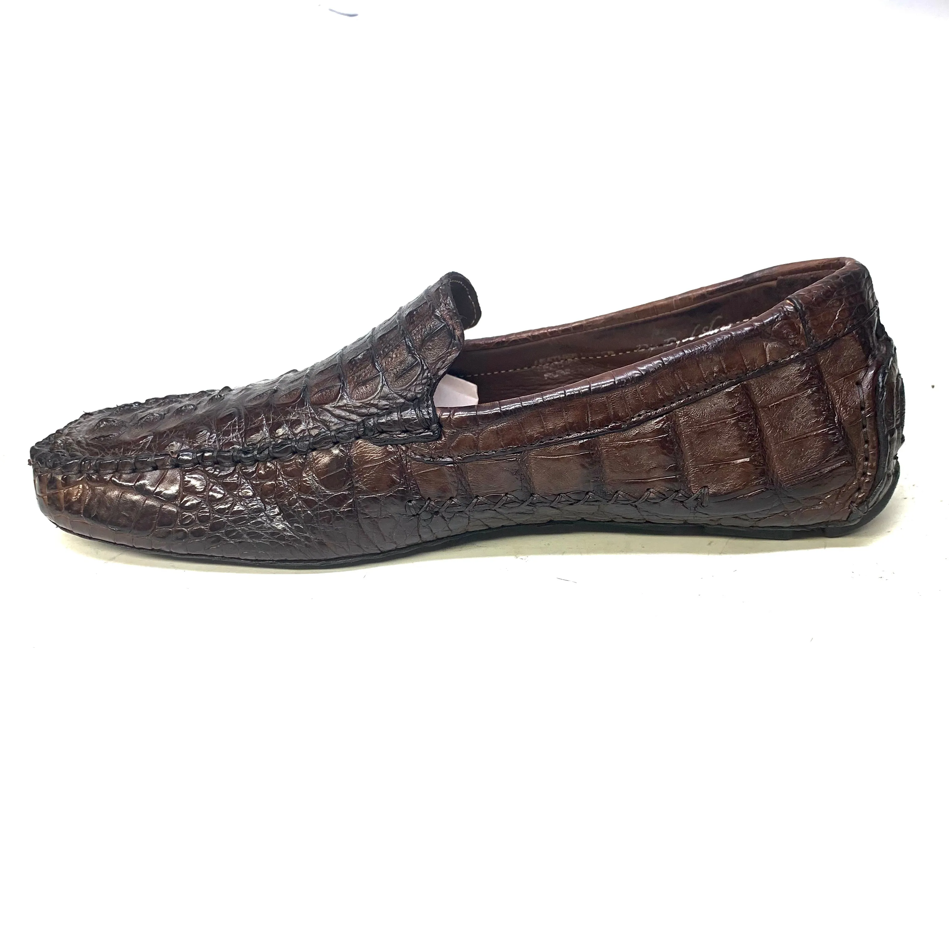 Calzoleria Toscana 4551 Dark Brown Hornback Driver Loafers