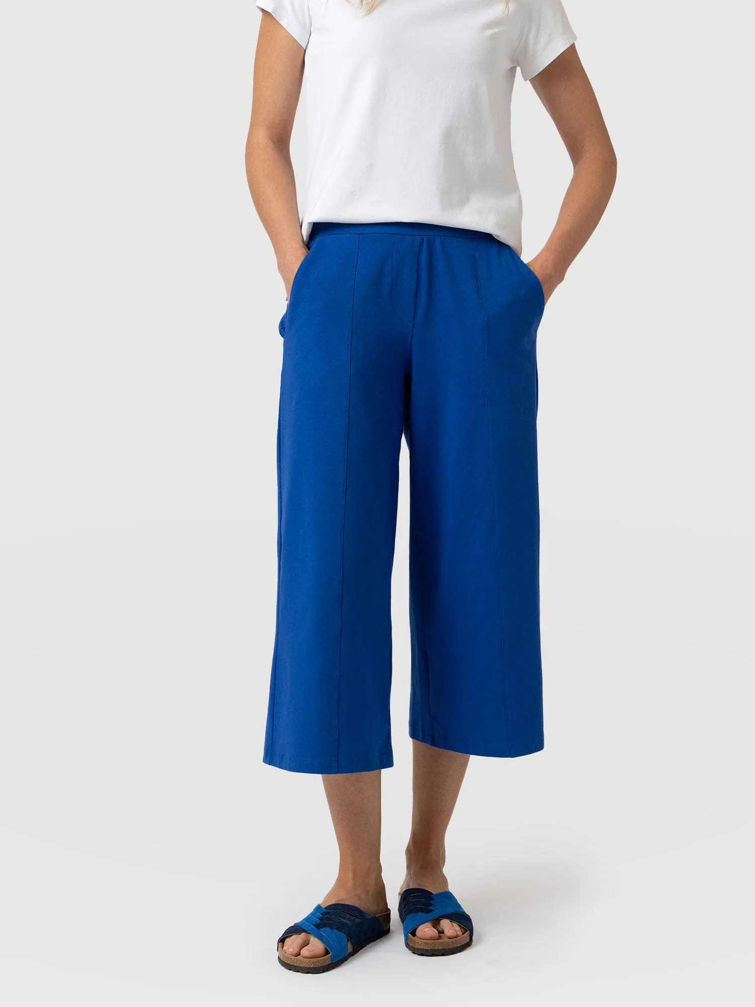 Cara Wide Leg Culotte - Blue