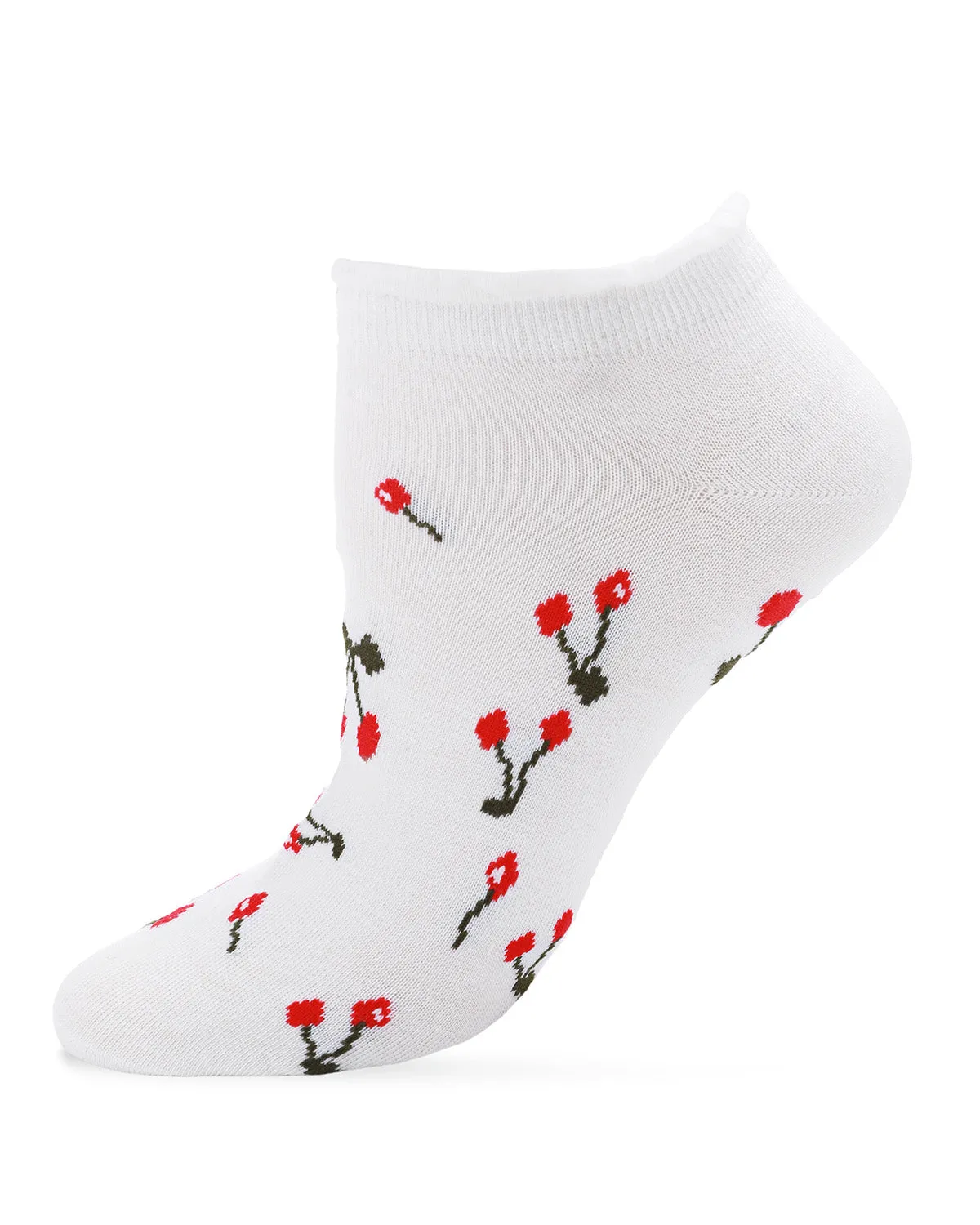 Cherry Blossom Cotton Blend Low-Cut Running Socks