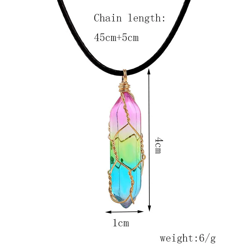 Diamond Crystal Necklace with a Transparent and Geometric Design for Women