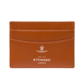 Ettinger Tan Capra Leather Flat Credit Card Case