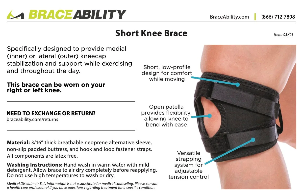 Exercise Knee Brace | Sweat-Resistant Work Out Stabilizer Sleeve for Patella Tracking & Kneecap Pain