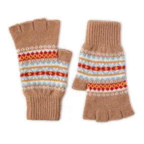 Ladies Fairisle Patterned Fingerless Gloves - Kerse Lomond Lambswool