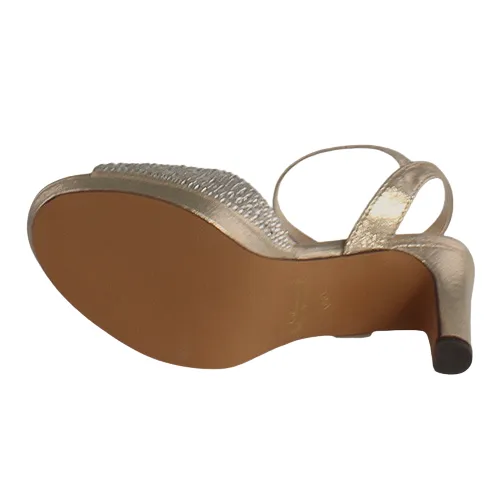 Glamour Peep Toe Platform Heels - Riga - Gold