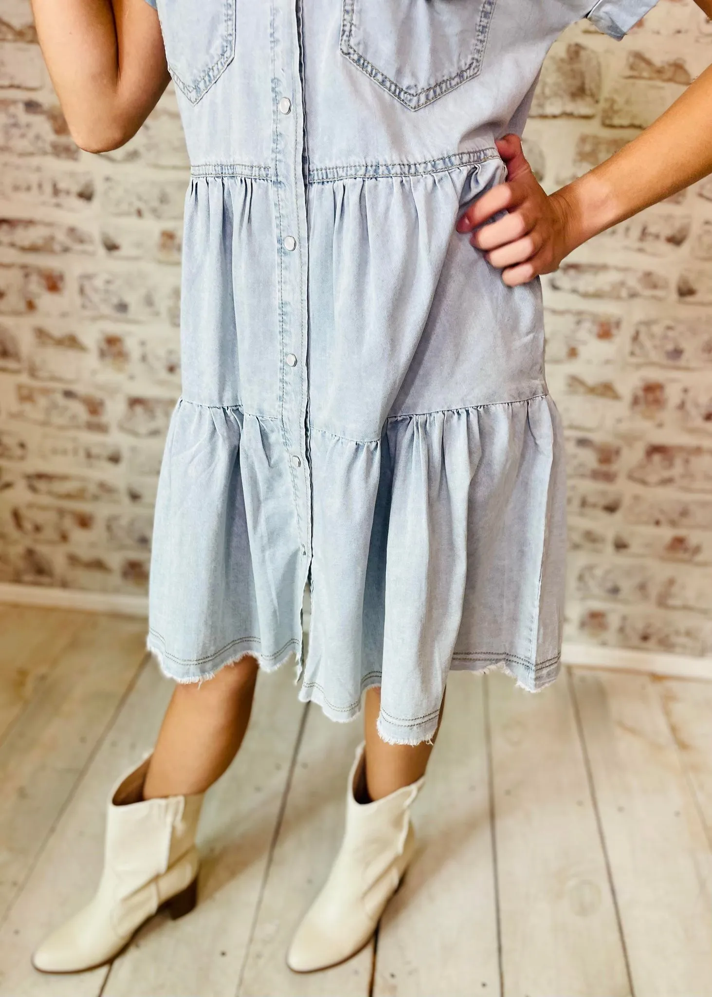 Head Over Boots Denim Dress