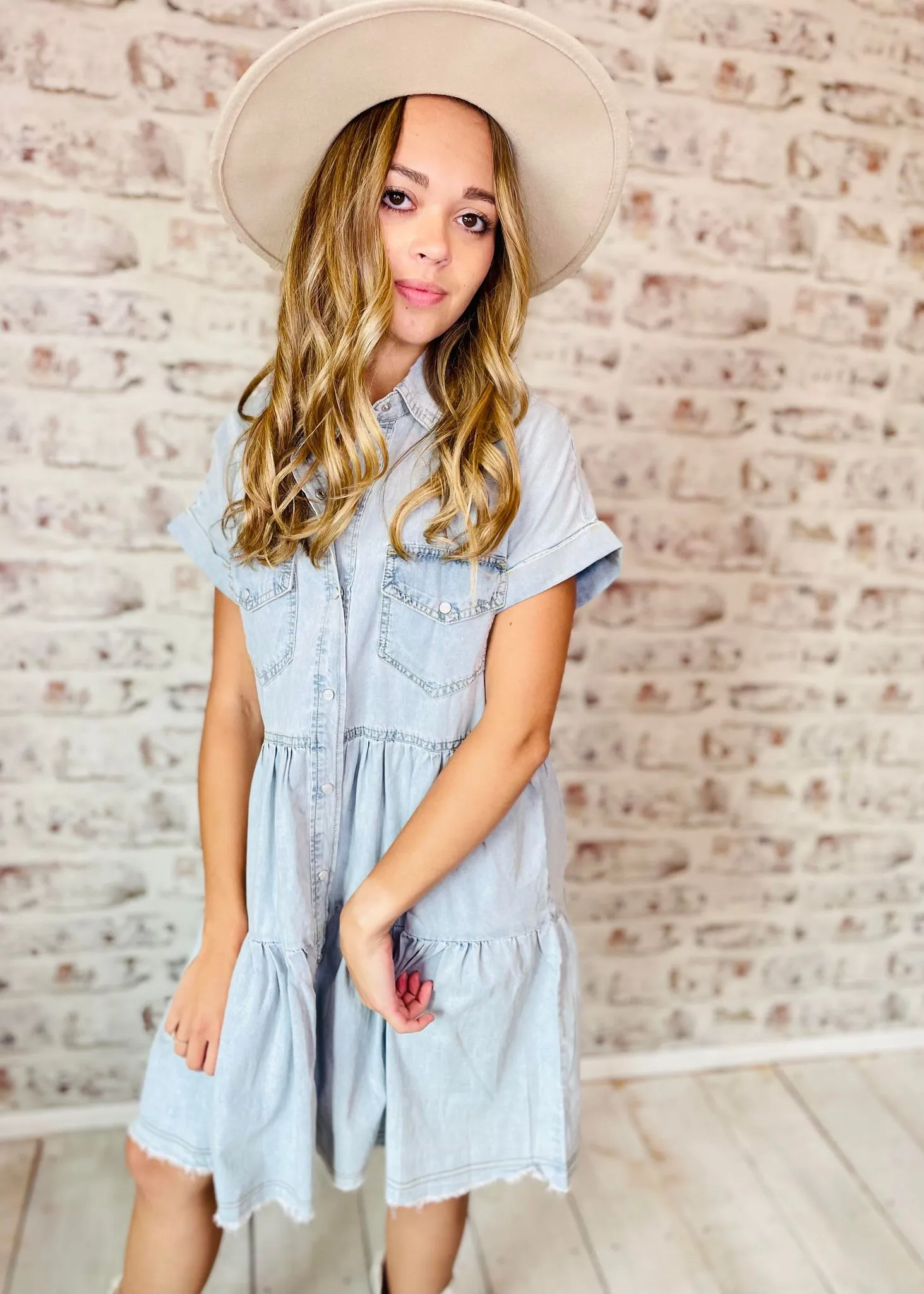 Head Over Boots Denim Dress