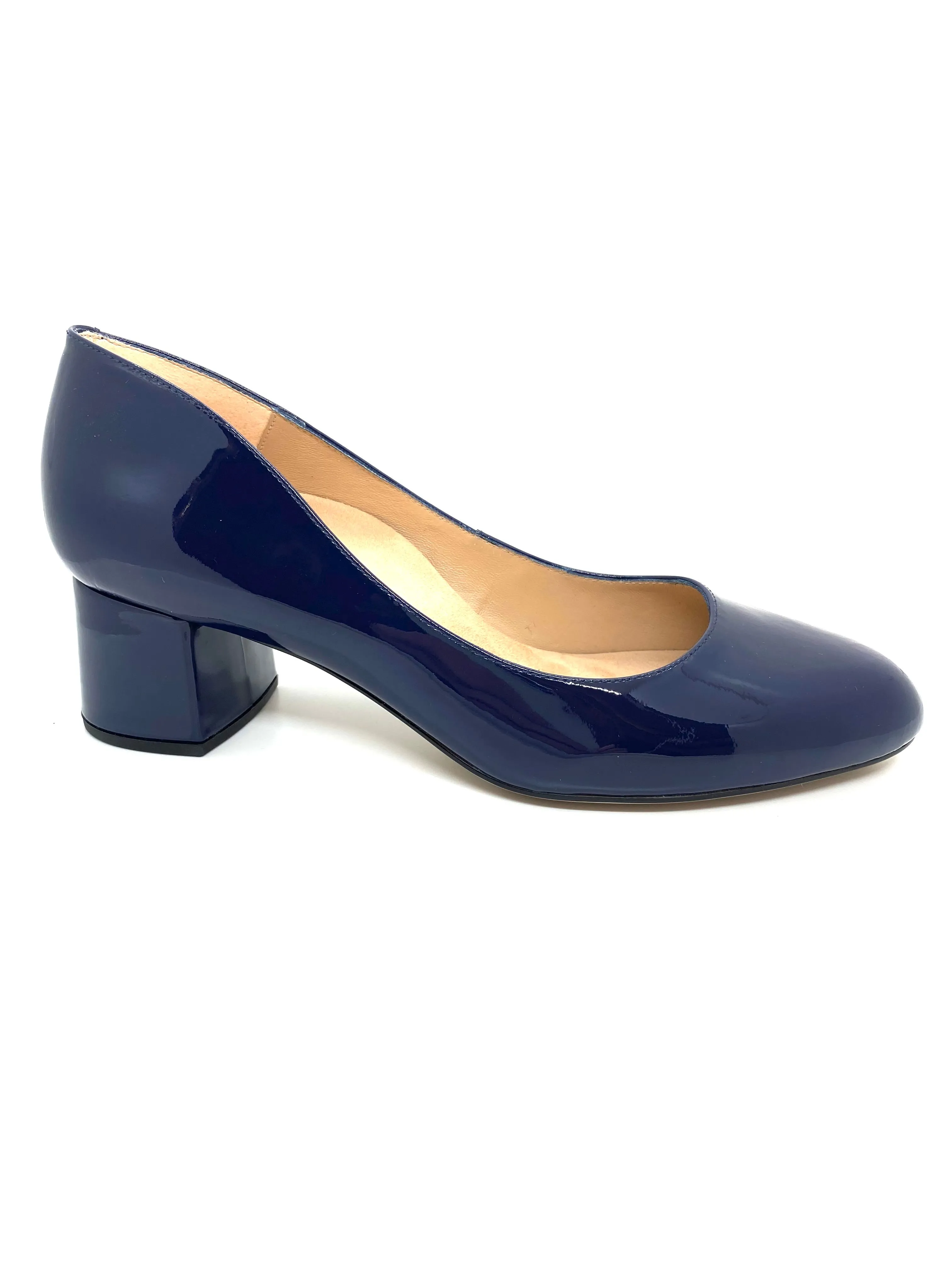 Lasie Patent Leather Mid Heel Court Shoe