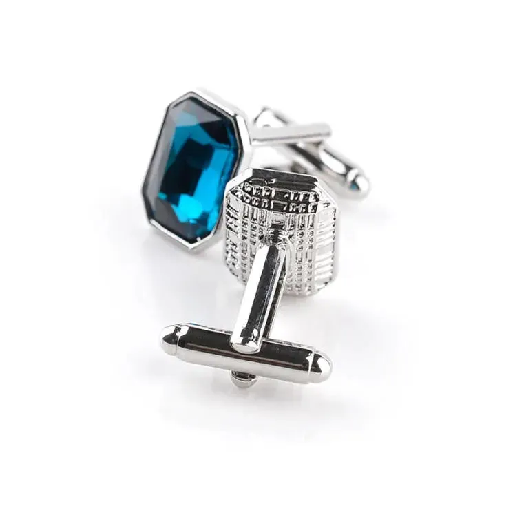 Luxury Men's Blue Crystal Cufflinks