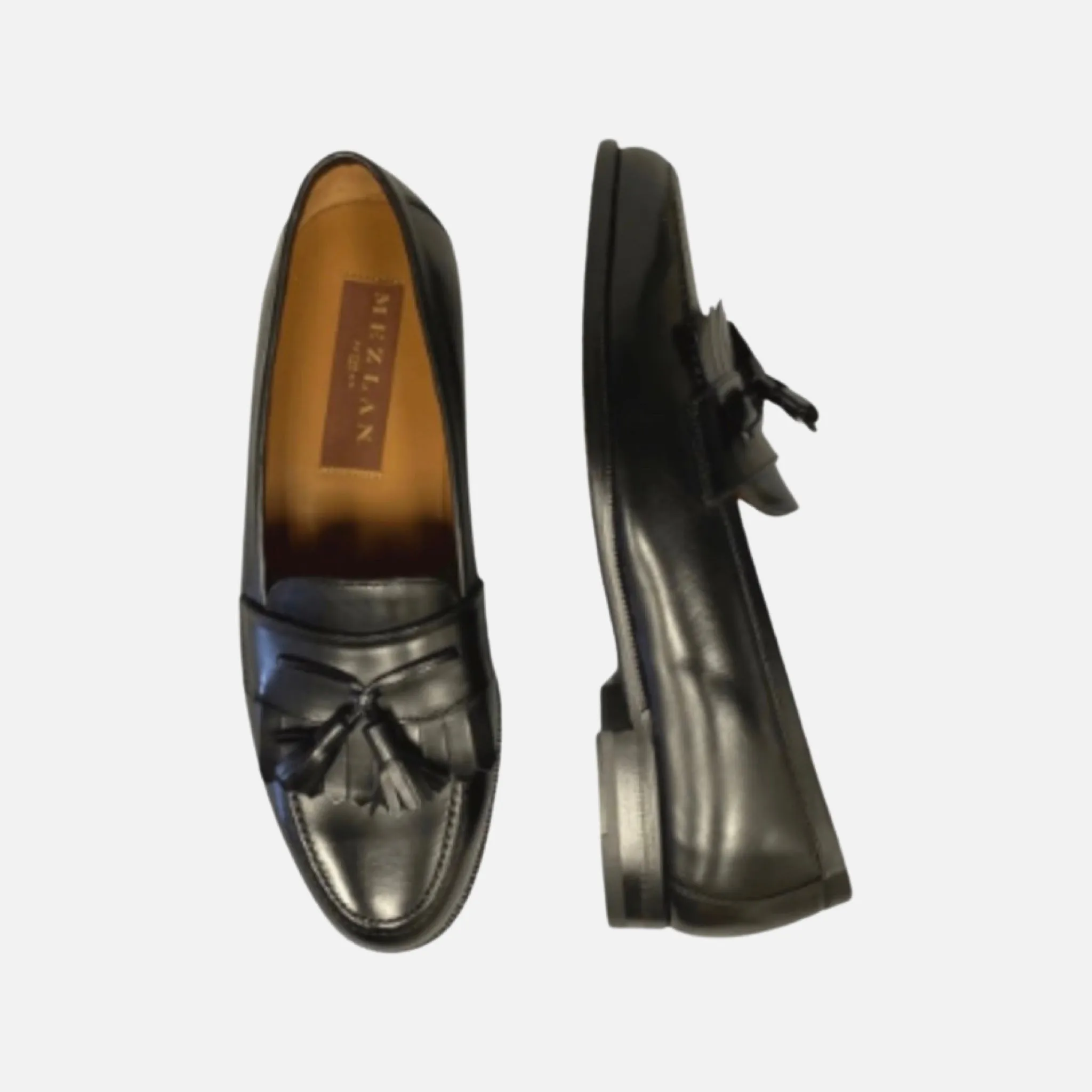 Men’s Tassel Black Loafer with kilt “Santander” by Mezlan | Size 13