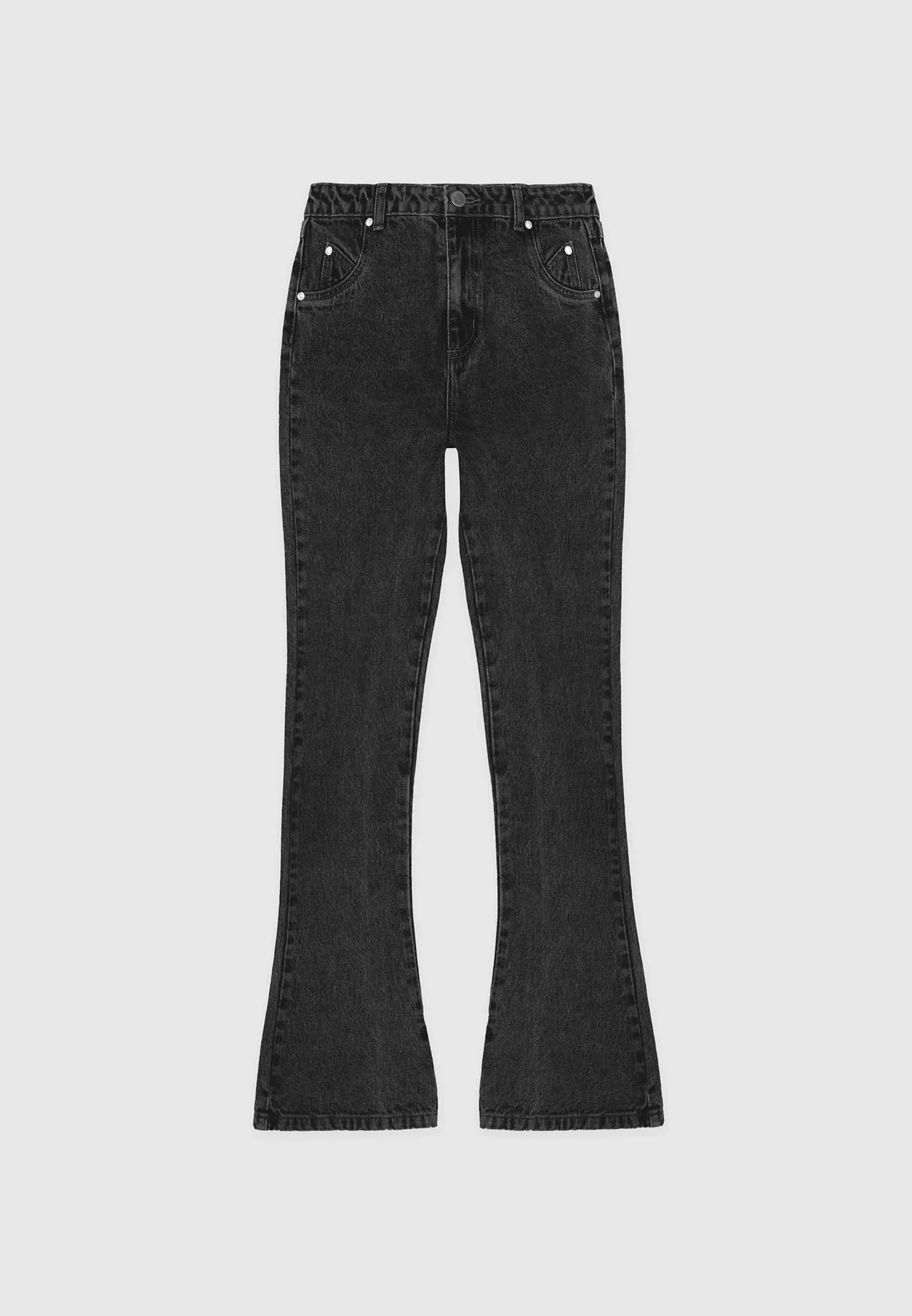 Mid Rise Flared Jeans - Black