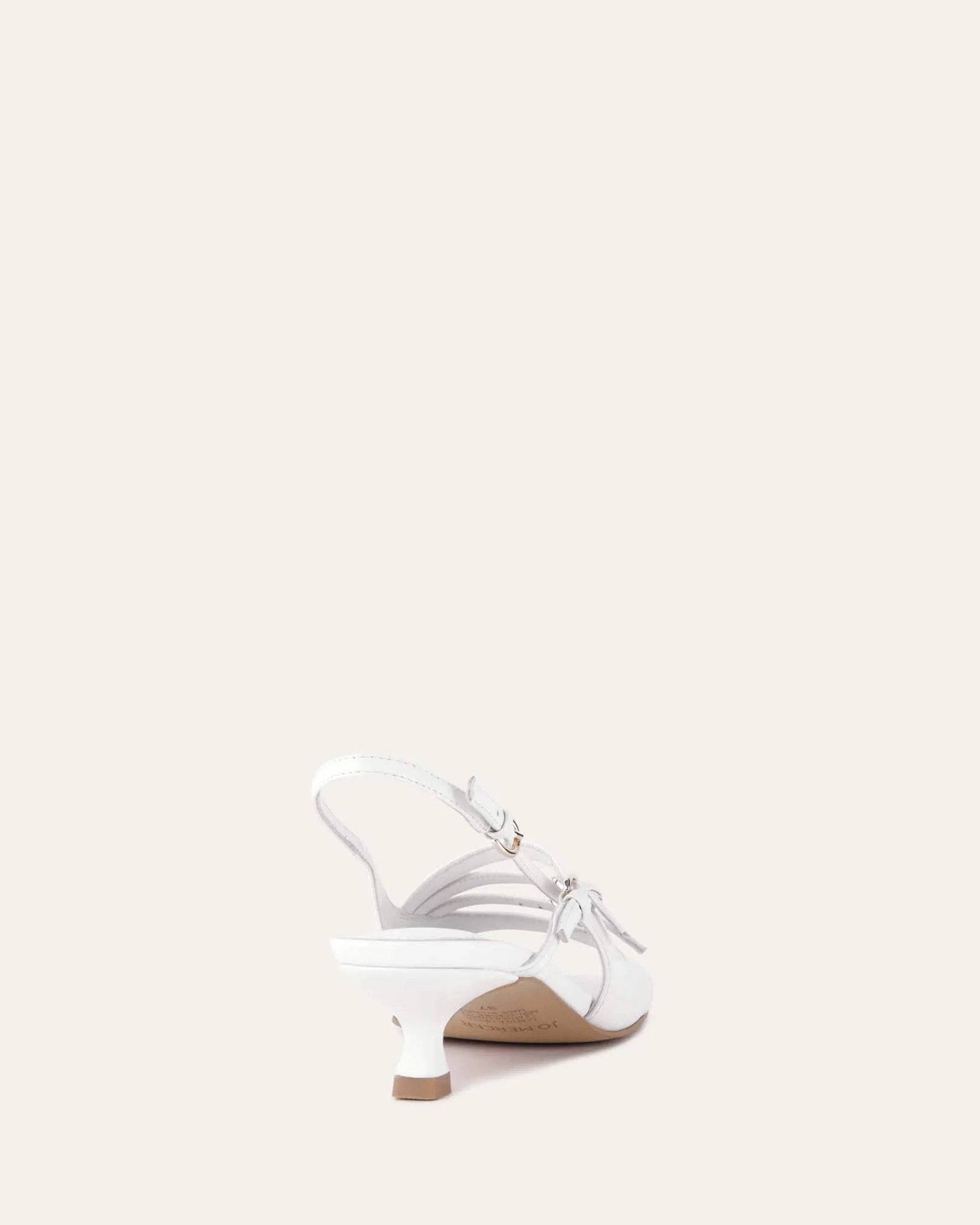 MONICA MID HEEL SANDALS WHITE LEATHER