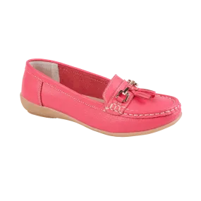 Nautical Real Leather Loafer - Watermelon