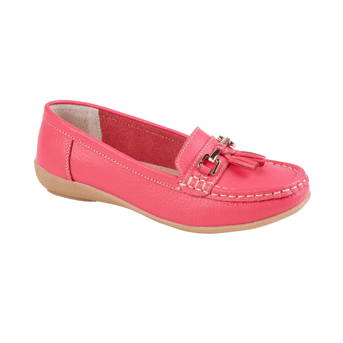 Nautical Real Leather Loafer - Watermelon