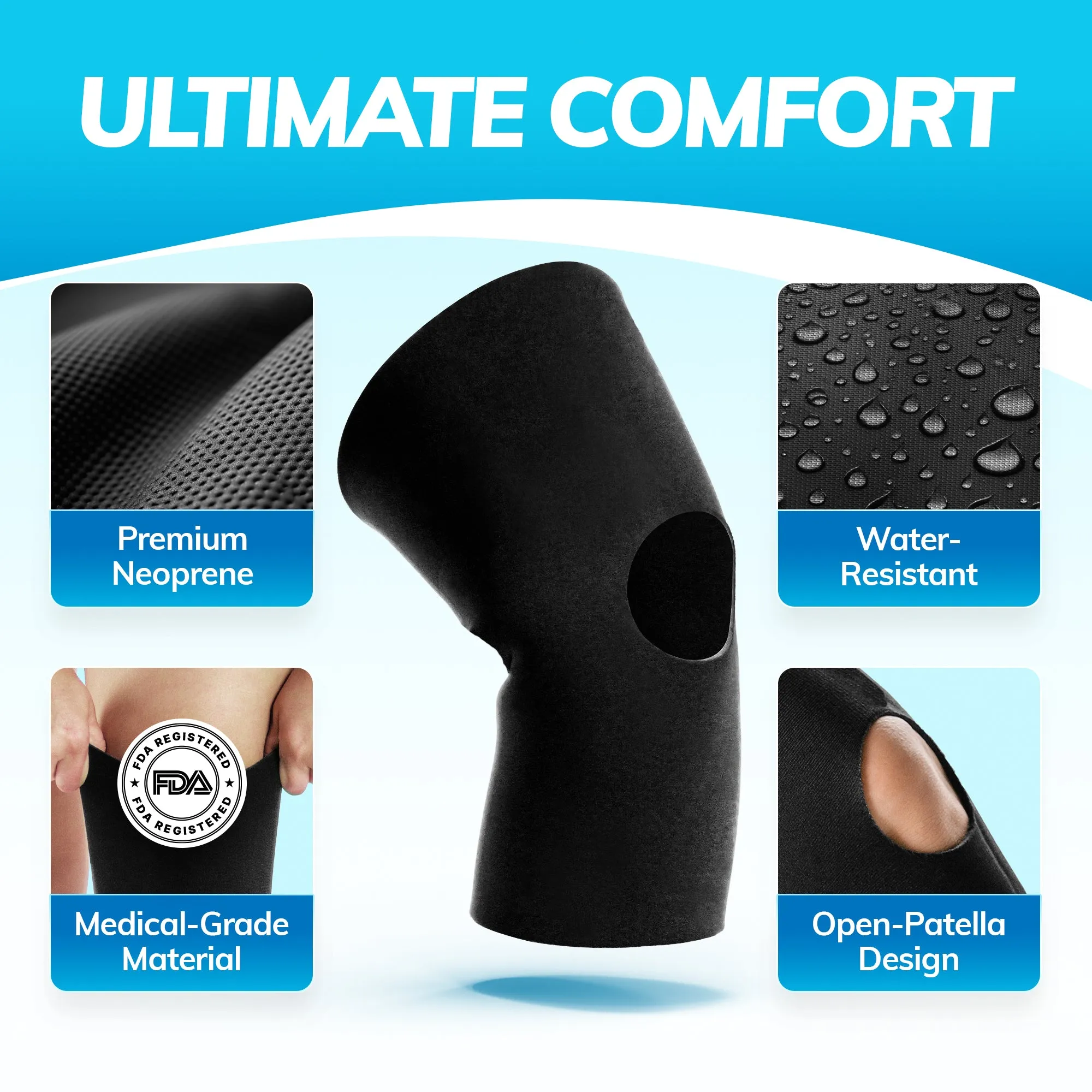 Neoprene Open Patella / Open Back Athletic Knee Sleeve