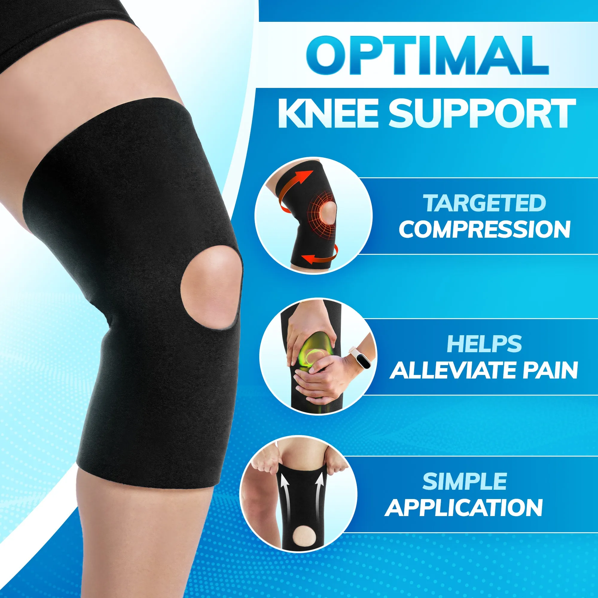 Neoprene Open Patella / Open Back Athletic Knee Sleeve