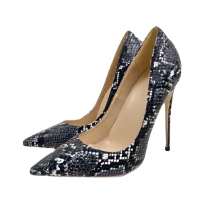 Pre Order:  Reptile Shallow Cut Stiletto Pumps