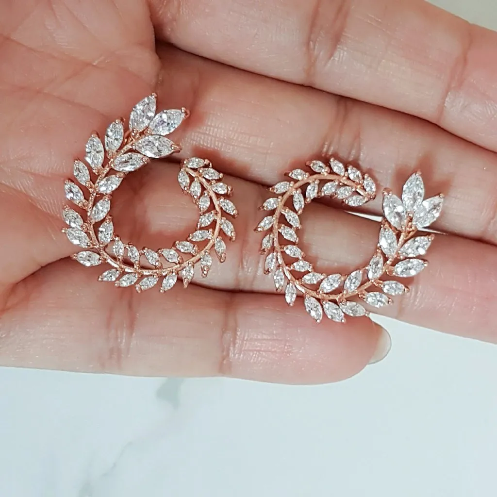 ROSA Crystal Earrings (18K Rose Gold, 18k Gold & Silver)