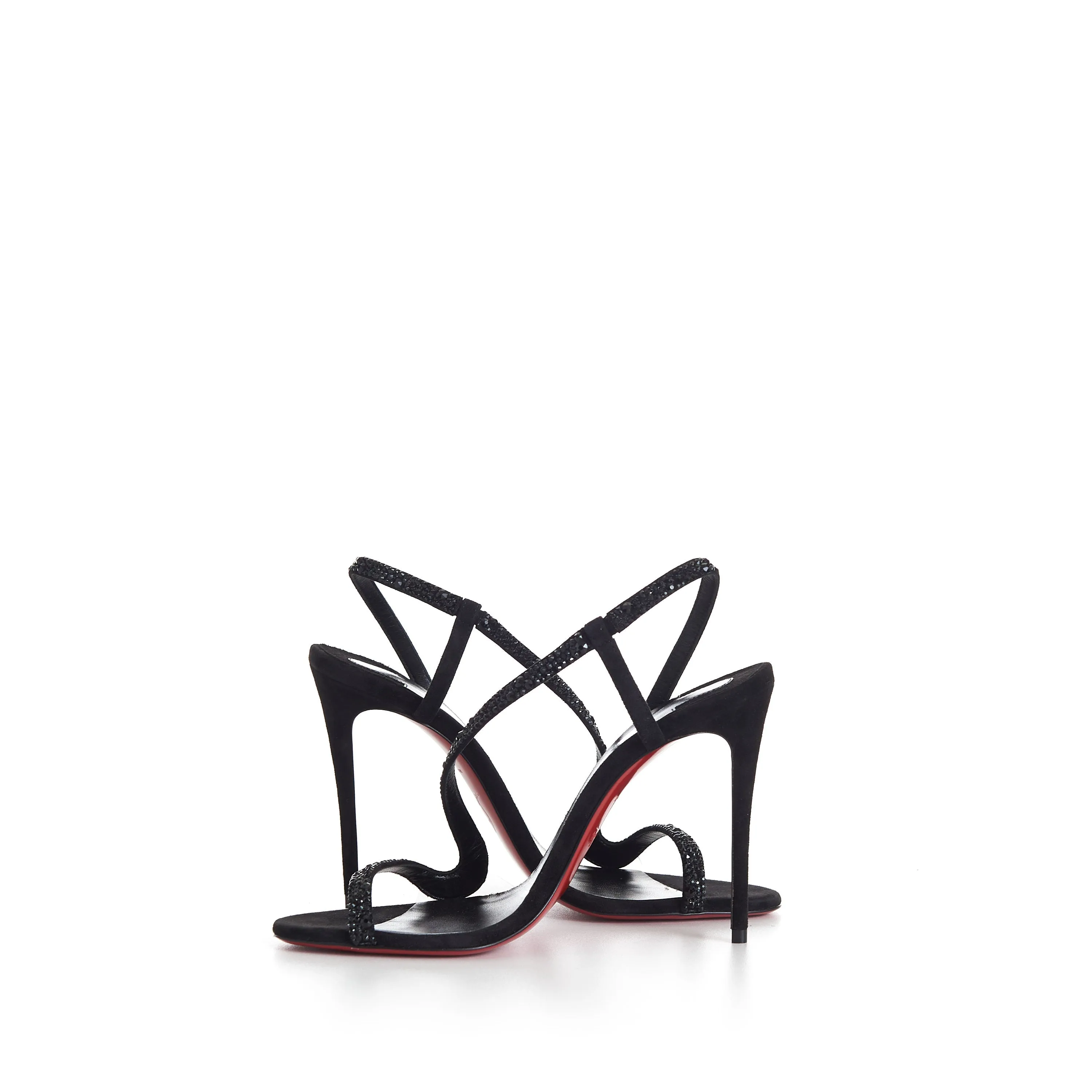 Rosalie Strass 100mm Sandals - Suede And Strass - Black