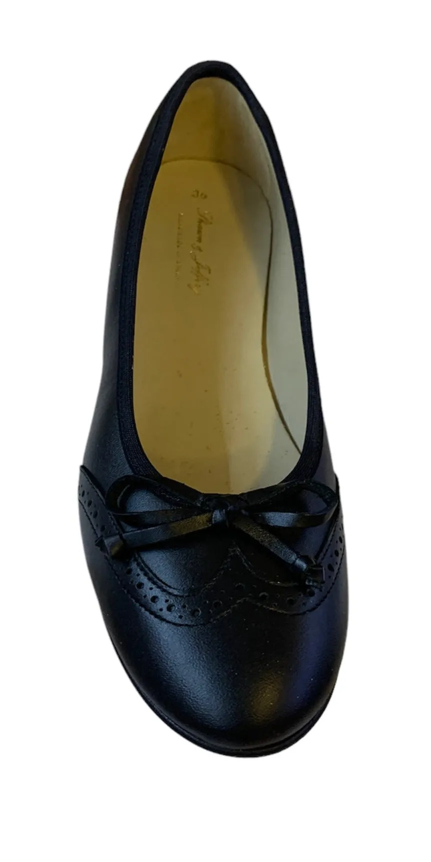 Shawn & Jeffery Wing Tip Black Leather Flats