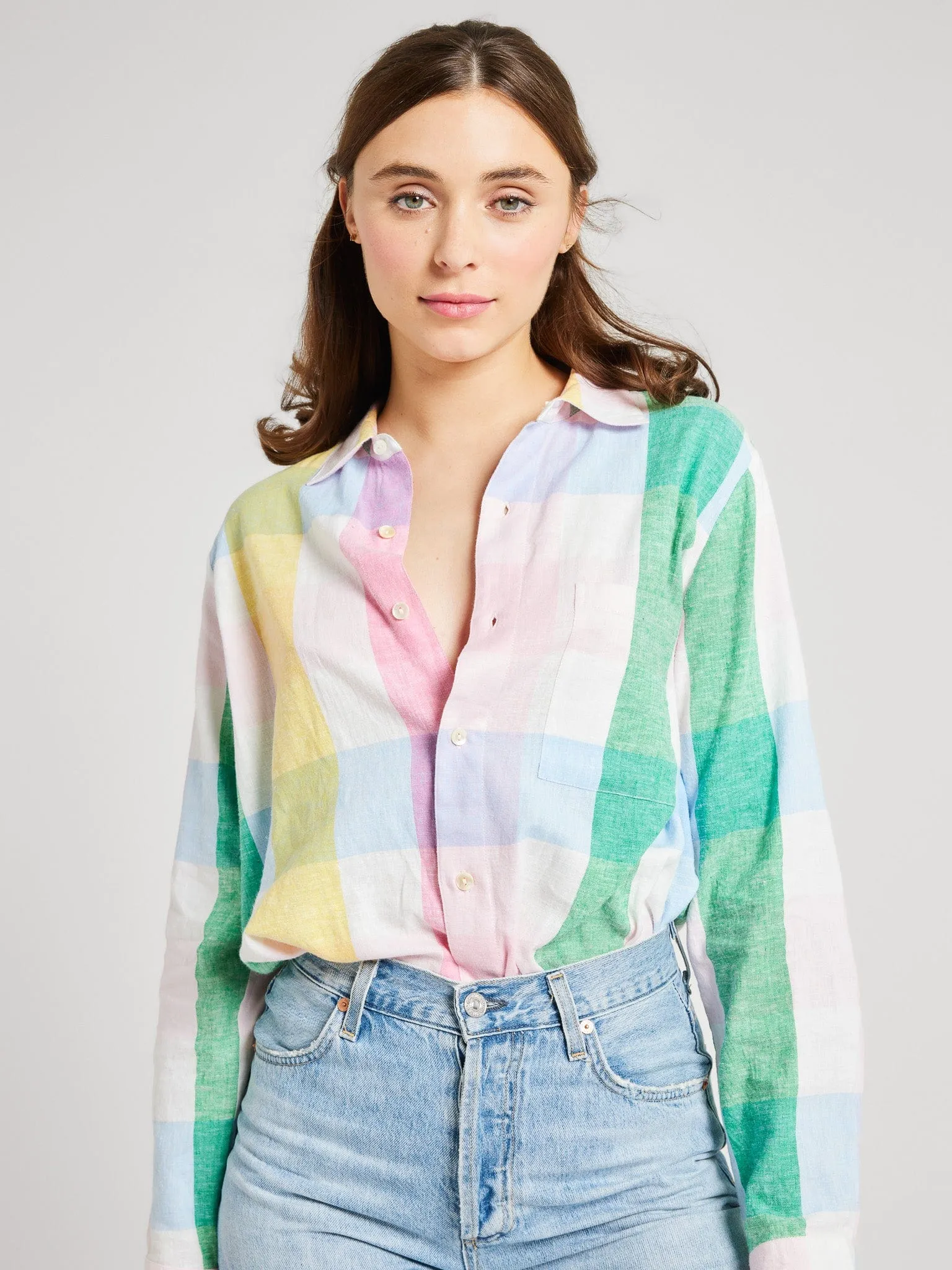 Sofia Top in Pastel Plaid