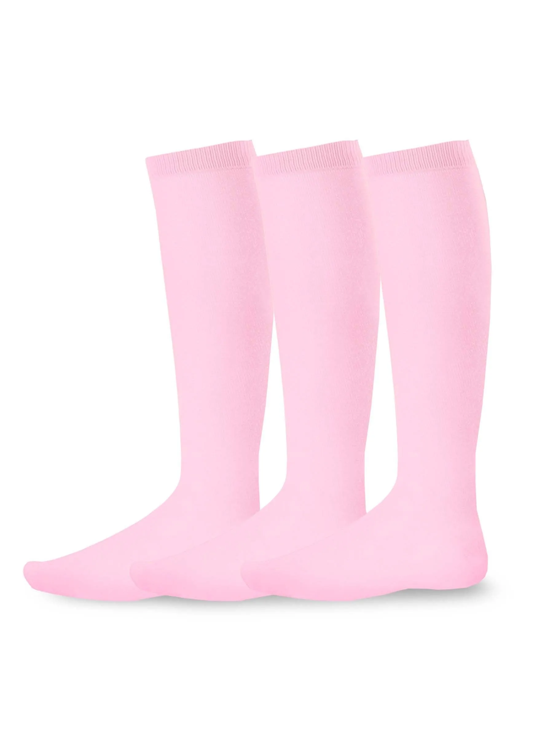 TeeHee Socks Unisex Soccer Acrylic Over The Knee High Pink 3-Pack (50081)